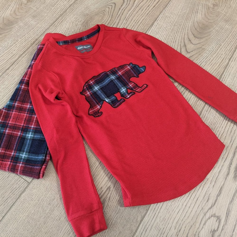 Lands' End Red/Plaid Kids' Pajamas Size 6